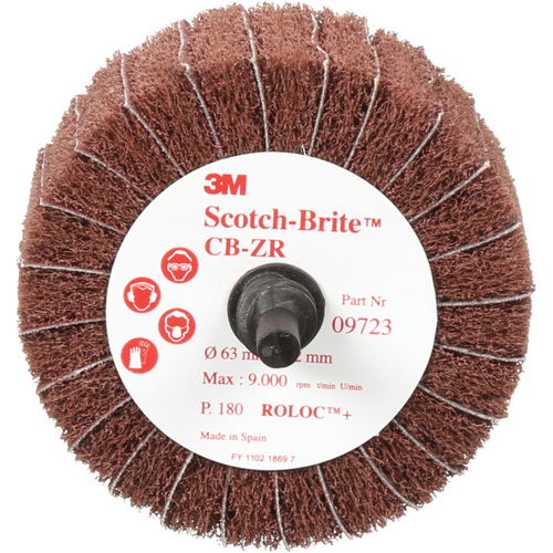 Scotch-Brite Combi-Wheel, 2-1/2" Dia., 180 Grit, Aluminum Oxide Distribution Jean Lapalme
