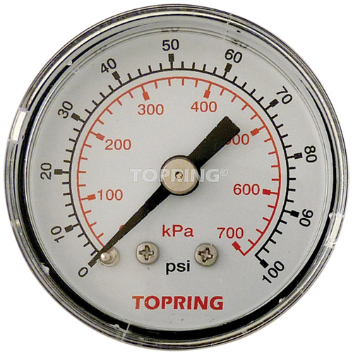 Pressure Gauge, 1-1/2" , 0 - 100 psi, Back Mount, Analogue Distribution Jean Lapalme
