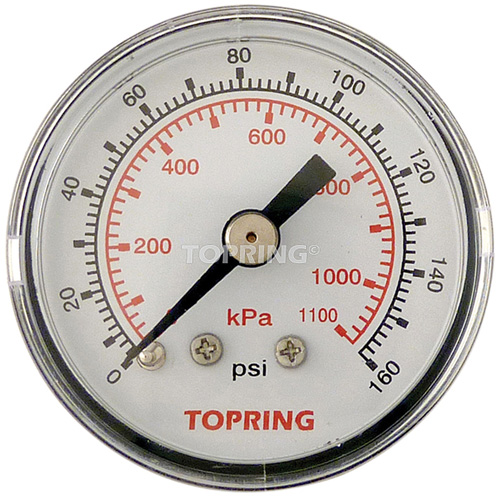 Pressure Gauge, 1-1/2" , 0 - 160 psi, Back Mount, Analogue Distribution Jean Lapalme