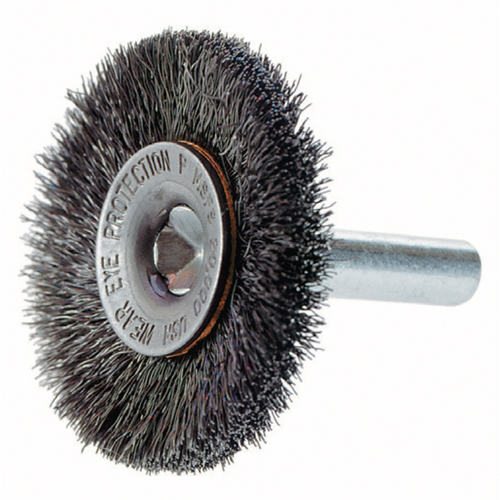 Brosses rotatives &agrave; fils cr&ecirc;p&eacute;s a/arbre 1/4", 3" dia., Fils 0,014", Arbre 1/4" Distribution Jean Lapalme