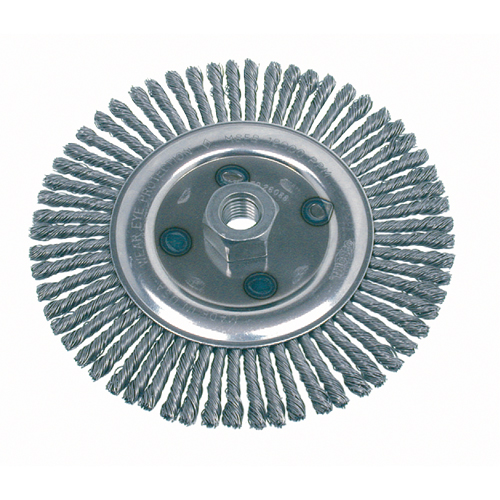 Brosse rotative &agrave; fils nou&eacute;s, pour passe de fond, Dia. 4-7/8", Fils 0,02", Arbre 5/8"-11, Acier Distribution Jean Lapalme