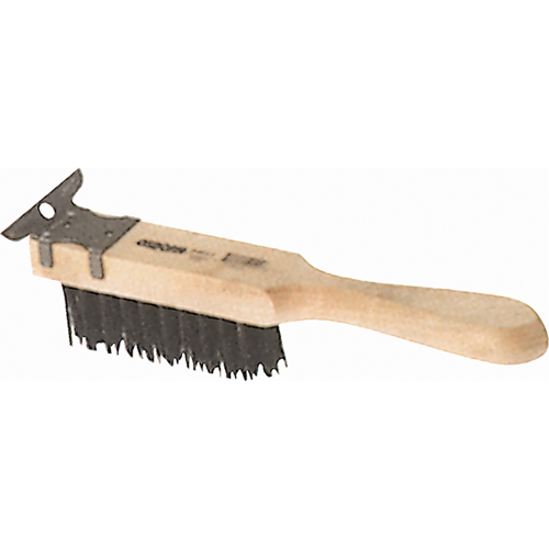 Straight Handle Scratch Brushes With Scraper, Steel, 4 x 11 Wire Rows, 11-3/8" Long Distribution Jean Lapalme