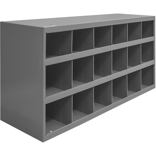 Steel Storage Bin Cabinet, 33-3/4" W x 12" D x 19-1/4" H, Grey Distribution Jean Lapalme