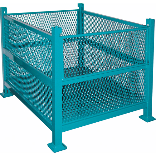 Conteneurs en m&eacute;tal grillag&eacute;, 2 panneaux repliables, Capacit&eacute; 3000 lb, 34,5" la x 40,5" p x 32,25" h Distribution Jean Lapalme