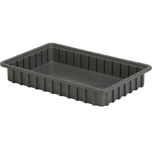 Divider Box&reg; Containers, Polyethylene, 16.5" W x 10.9" D x 2.5" H, Grey Distribution Jean Lapalme
