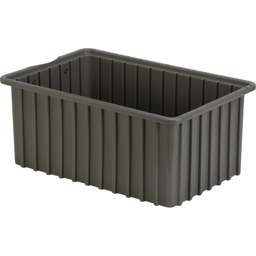 Divider Box&reg; Containers, Polyethylene, 16.5" W x 10.9" D x 7" H, Grey Distribution Jean Lapalme
