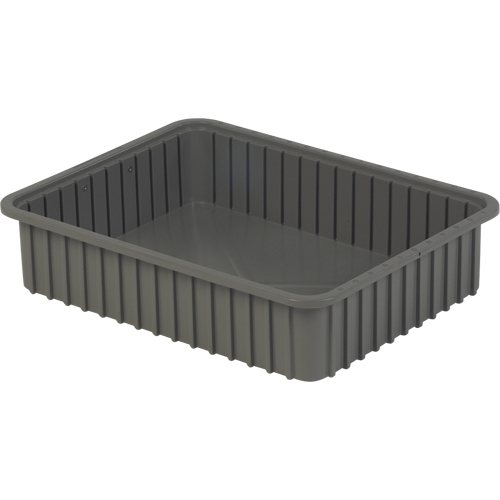 Divider Box&reg; Containers, Polyethylene, 22.4" W x 17.4" D x 5" H, Grey Distribution Jean Lapalme