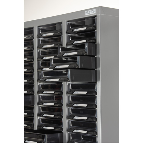 Casiers pour pi&egrave;ces KPC-300, Acier galvanis&eacute;, 60 tiroirs, 21-3/10" x 10-2/5" x 36-9/10", Gris Distribution Jean Lapalme