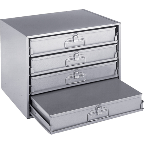 Compartment Box Cabinets, Steel, 4 Slots, 20" W x 15-3/4" D x 15" H, Grey Distribution Jean Lapalme