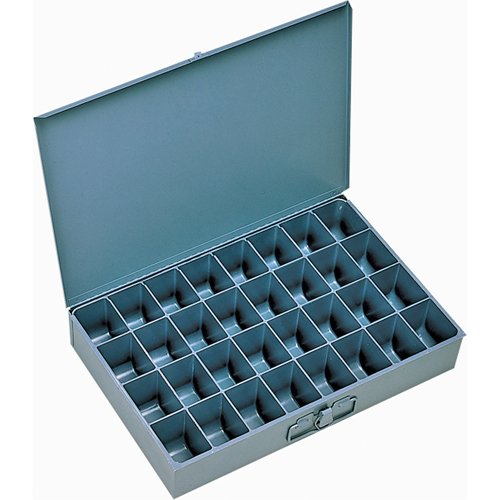 Boîtes &agrave; fond courb&eacute;, Acier, 32 compartiments, 18" la x 12" p, 3" h, Gris Distribution Jean Lapalme