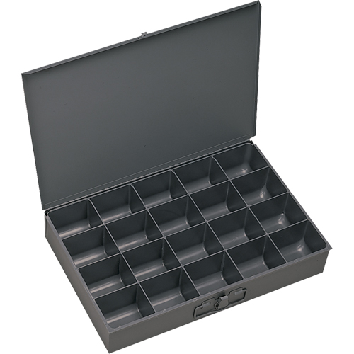 Boîtes &agrave; fond courb&eacute;, Acier, 20 compartiments, 13-3/8" la x 9-1/4" p, 2" h, Gris Distribution Jean Lapalme