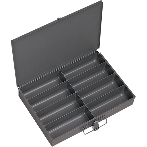 Boîtes &agrave; fond courb&eacute;, Acier, 8 compartiments, 13-3/8" la x 9-1/4" p, 2" h, Gris Distribution Jean Lapalme