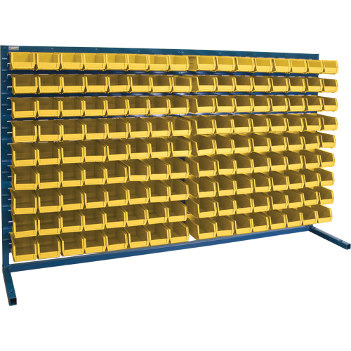 Rayonnage &agrave; persienne avec bacs, 144 bacs, 72" la x 15" p x 40" h Distribution Jean Lapalme