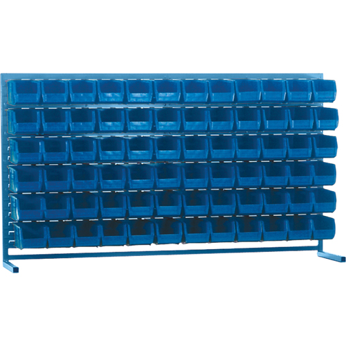 Rayonnage &agrave; persienne avec bacs, 72 bacs, 72" la x 15" p x 40" h Distribution Jean Lapalme