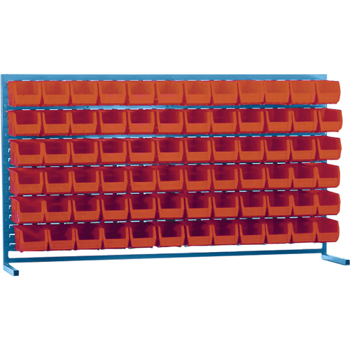 Rayonnage &agrave; persienne avec bacs, 72 bacs, 72" la x 15" p x 40" h Distribution Jean Lapalme