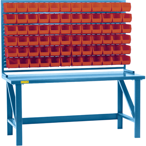 Rayonnage &agrave; persienne avec bacs, 72 bacs, 72" la x 15" p x 40" h Distribution Jean Lapalme