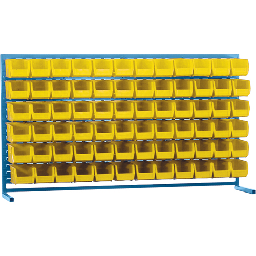 Rayonnage &agrave; persienne avec bacs, 72 bacs, 72" la x 15" p x 40" h Distribution Jean Lapalme