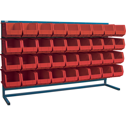 Rayonnage &agrave; persienne avec bacs, 36 bacs, 72" la x 15" p x 40" h Distribution Jean Lapalme
