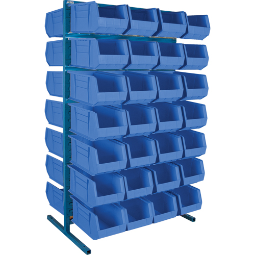Double-Sided Stationary Bin Rack, 36" W x 24" D x 61" H, 56 Bins Distribution Jean Lapalme