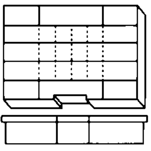 Compartment Case, Plastic, 15-1/2" W x 11-3/4" D x 2-1/2" H, Grey Distribution Jean Lapalme