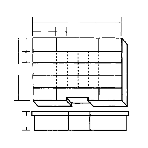Compartment Case, Plastic, 24 Slots, 15-1/2" W x 11-3/4" D x 2-1/2" H, Grey Distribution Jean Lapalme