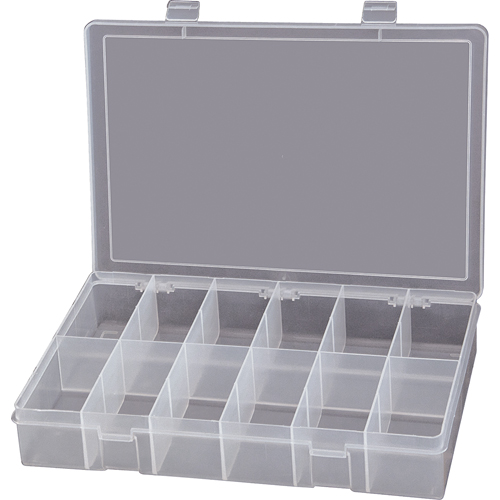 Boîtes &agrave; compartiments compactes en polypropyl&egrave;ne, 13-1/8" la x 9" p x 2-5/16" h, 12 compartiments Distribution Jean Lapalme