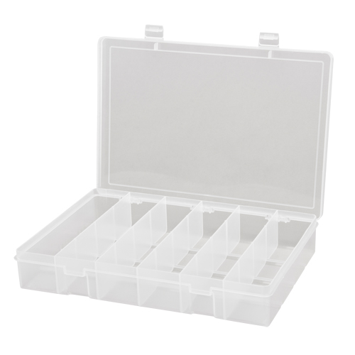 Compact Polypropylene Compartment Cases, 13-1/8" W x 9" D x 2-5/16" H, 6 Compartments Distribution Jean Lapalme