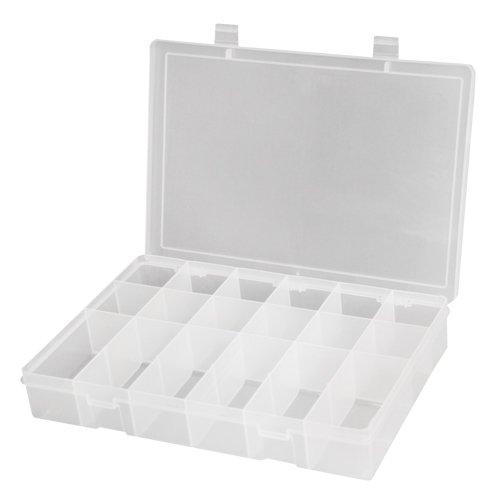 Boîtes &agrave; compartiments compactes en polypropyl&egrave;ne, 11" la x 6-3/4" p x 1-3/4" h, 18 compartiments Distribution Jean Lapalme