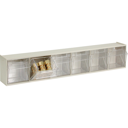 Tip-Out Bins Modular Storage System, 23-5/8" W x 3-5/8" D x 4-1/2" H, 6 Drawers Distribution Jean Lapalme