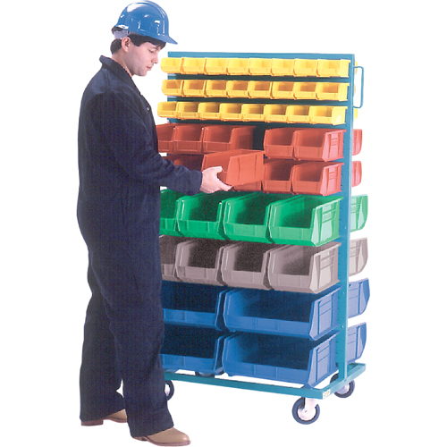 Supports mobiles pour contenants - &agrave; deux c&ocirc;t&eacute;s, 0 bacs, 36" la x 24" p x 67-1/2" h Distribution Jean Lapalme