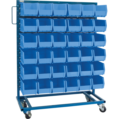 Support mobile pour bacs &agrave; un c&ocirc;t&eacute;, &agrave; un c&ocirc;t&eacute;, 36 bacs, 36" la x 16" p x 46-1/2" h Distribution Jean Lapalme