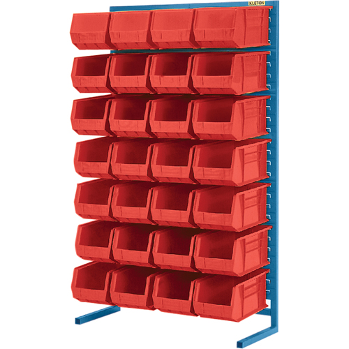 Single-Sided Stationary Bin Rack, 36" W x 12" D x 61" H, 28 Bins Distribution Jean Lapalme