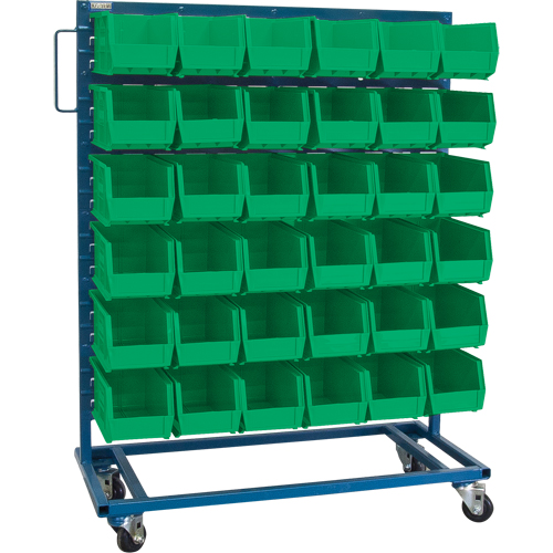 Support mobile pour bacs &agrave; un c&ocirc;t&eacute;, &agrave; un c&ocirc;t&eacute;, 36 bacs, 36" la x 16" p x 46-1/2" h Distribution Jean Lapalme
