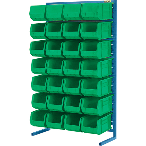 Single-Sided Stationary Bin Rack, 36" W x 12" D x 61" H, 28 Bins Distribution Jean Lapalme