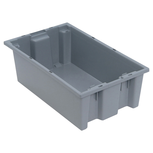 Stack & Nest Totes, 6" x 18" x 11", Grey Distribution Jean Lapalme