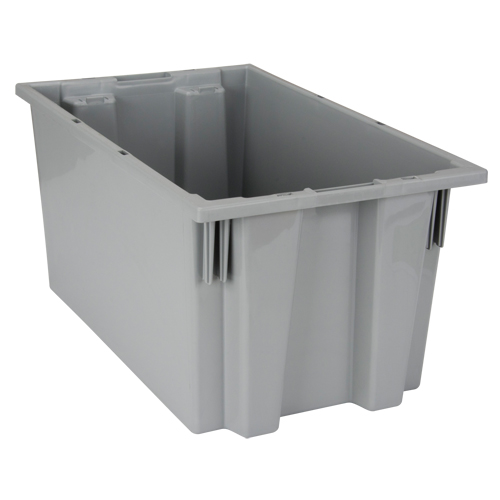 Stack & Nest Totes, 9" x 18" x 11", Grey Distribution Jean Lapalme
