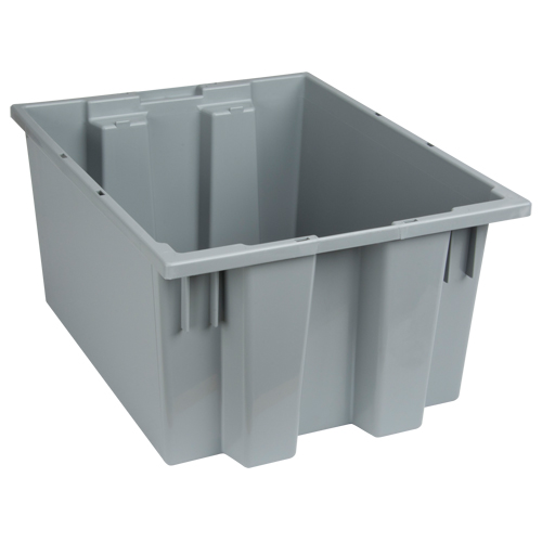 Stack & Nest Totes, 10" x 19.5" x 15.5", Grey Distribution Jean Lapalme