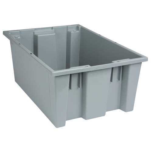 Stack & Nest Totes, 8" x 19.5" x 13.5", Grey Distribution Jean Lapalme