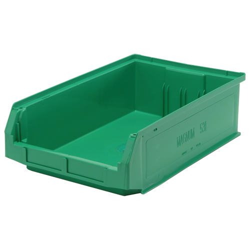 Giant Stacking Containers, 12.375" W x 19.75" D x 5.875" H, Green Distribution Jean Lapalme