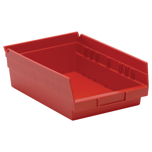 Bacs de rangement pour tablettes, 8-3/8" la x 4" H x 11-5/8" p, Rouge, Capacit&eacute; 30 lb Distribution Jean Lapalme