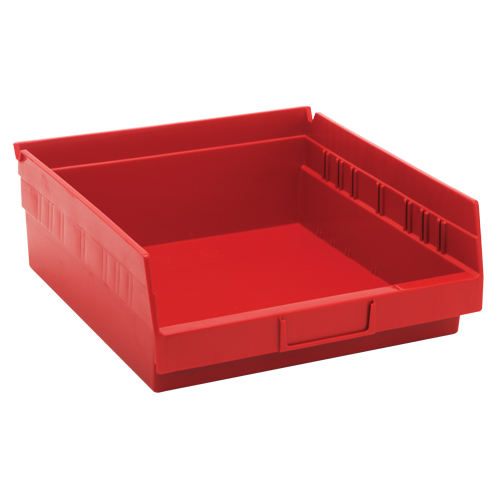 Bacs de rangement pour tablettes, 11-1/8" la x 4" H x 11-5/8" p, Rouge, Capacit&eacute; 30 lb Distribution Jean Lapalme