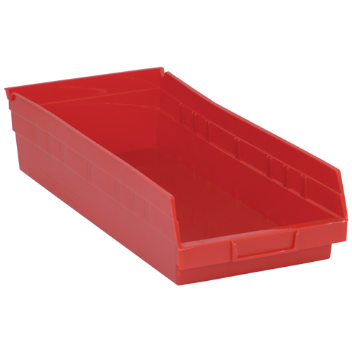 Bacs de rangement pour tablettes, 8-3/8" la x 4" H x 17-7/8" p, Rouge, Capacit&eacute; 40 lb Distribution Jean Lapalme
