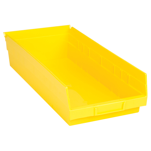 Bacs de rangement pour tablettes, 8-3/8" la x 4" H x 17-7/8" p, Jaune, Capacit&eacute; 40 lb Distribution Jean Lapalme