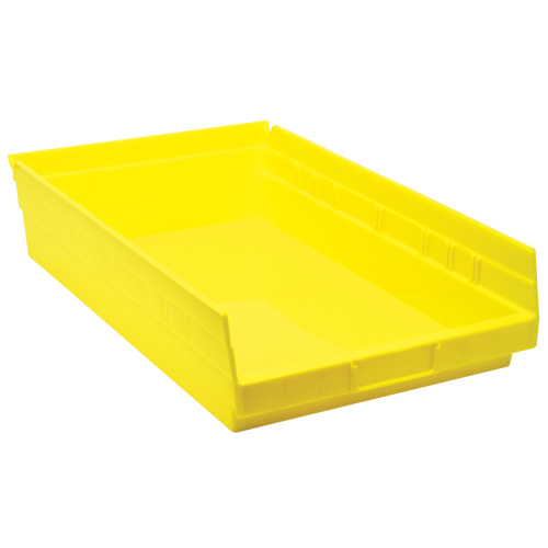 Shelf Bins, 11-1/8" W x 4" H x 17-7/8" D, Yellow, 40 lbs. Capacity Distribution Jean Lapalme