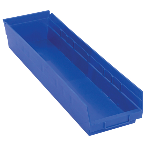 Bacs de rangement pour tablettes, 6-5/8" la x 4" H x 23-5/8" p, Bleu, Capacit&eacute; 50 lb Distribution Jean Lapalme