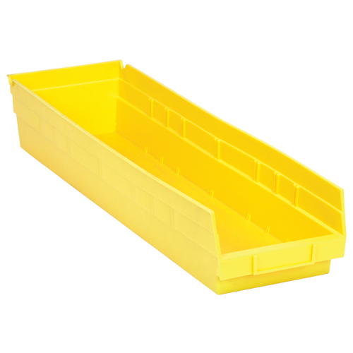 Bacs de rangement pour tablettes, 6-5/8" la x 4" H x 23-5/8" p, Jaune, Capacit&eacute; 50 lb Distribution Jean Lapalme