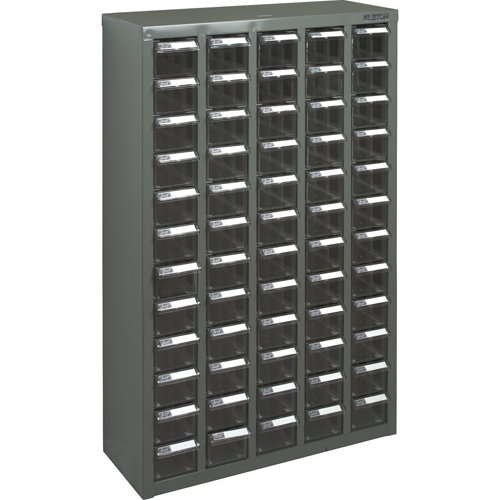 KPC-500 Parts Cabinet, Galvanized Steel, 60 Drawers, 22-3/5" x 8-7/10" x 36-9/10", Grey Distribution Jean Lapalme