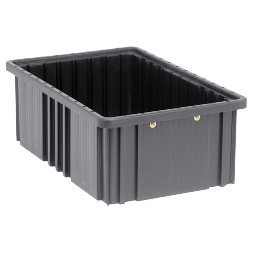 Conductive Dividable Grid Containers, Polypropylene, 10-7/8" W x 16-1/2" D x 6" H, Black Distribution Jean Lapalme