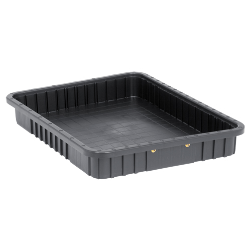 Conductive Dividable Grid Containers, Polypropylene, 17-1/2" W x 22-1/2" D x 3" H, Black Distribution Jean Lapalme