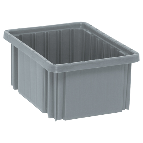 Divider Box&reg; Containers, Plastic, 10.9" W x 8.3" D x 5" H, Grey Distribution Jean Lapalme